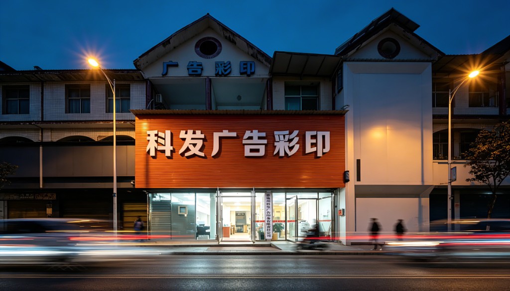 科发广告印务门店形象图,基于实景优化